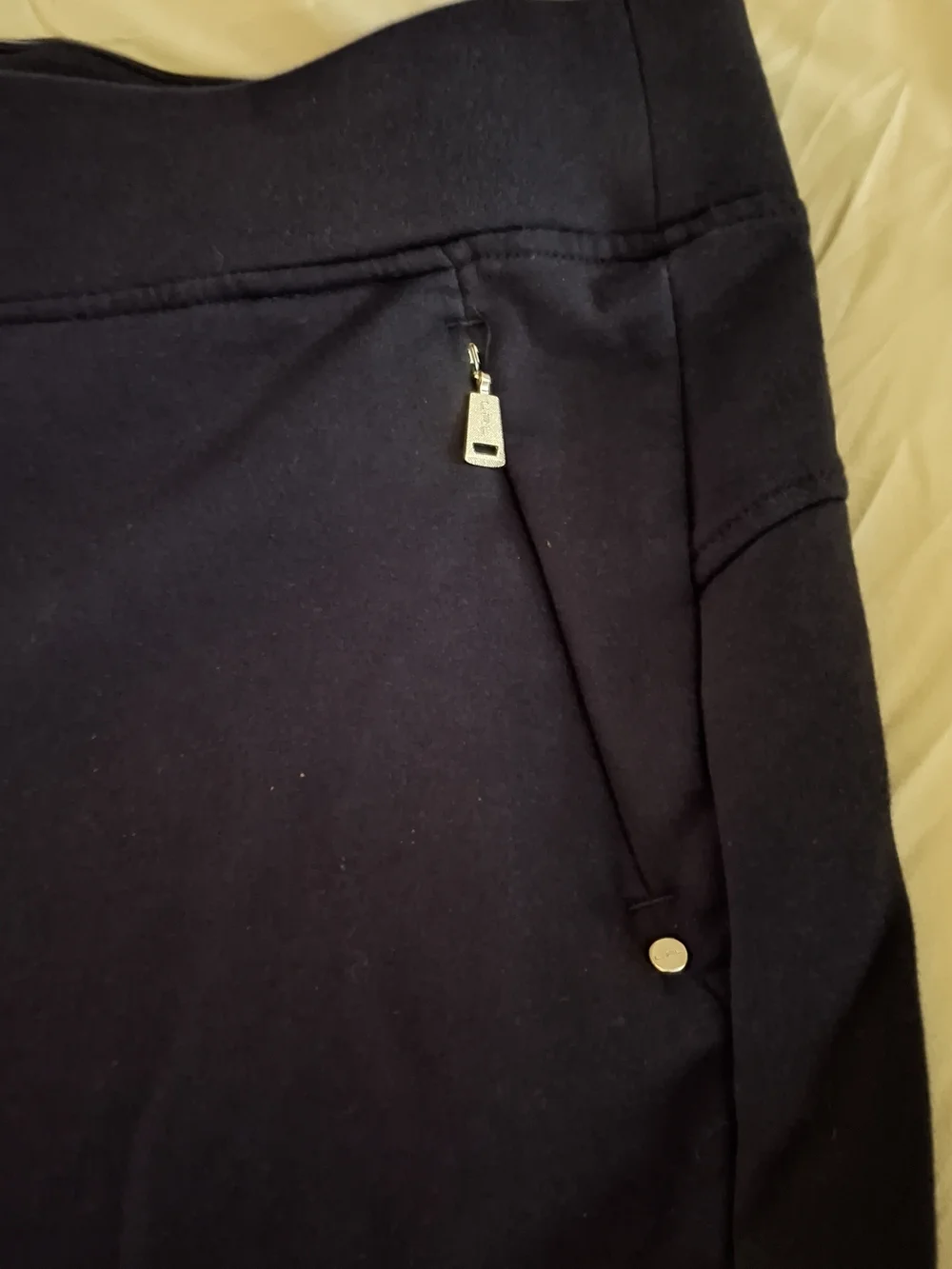 Ralph Lauren Women's Navy Jogger Sweat Pants with Zip Details